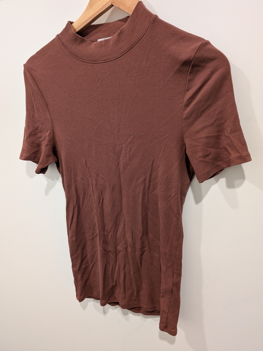 Duer Women's Mock Neck Ribbed Pima Tee